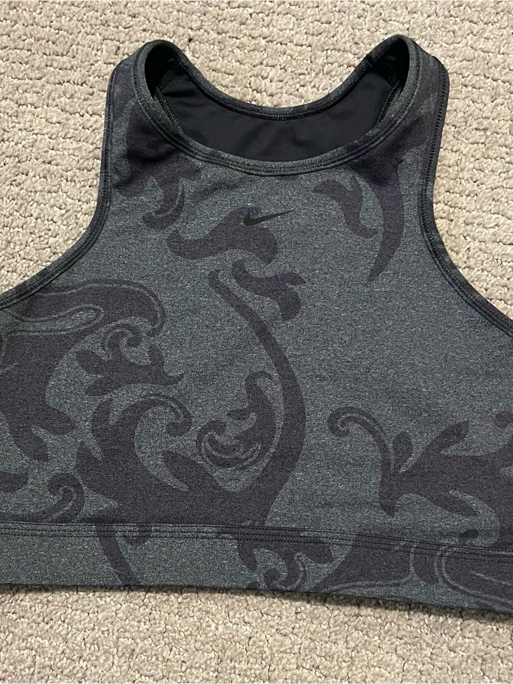 Nike Black and Gray Racerback Sports Bra